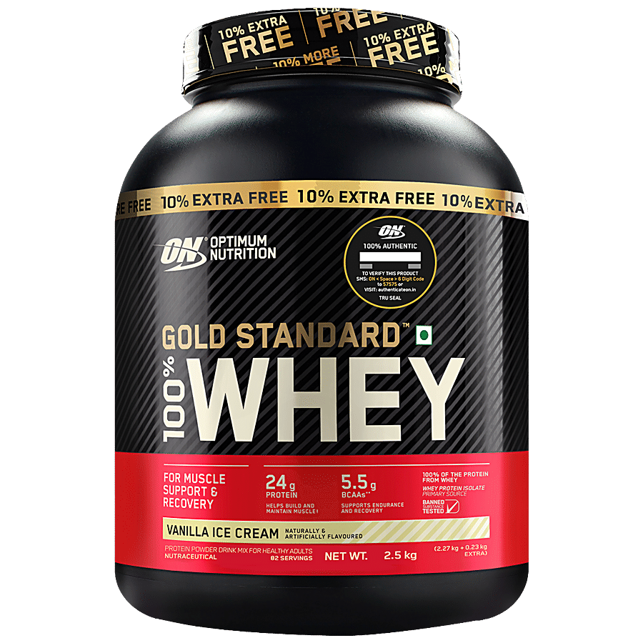 Optimum Nutrition Gold Standard 100% Whey Protein Powder - Vanilla Ice Cream