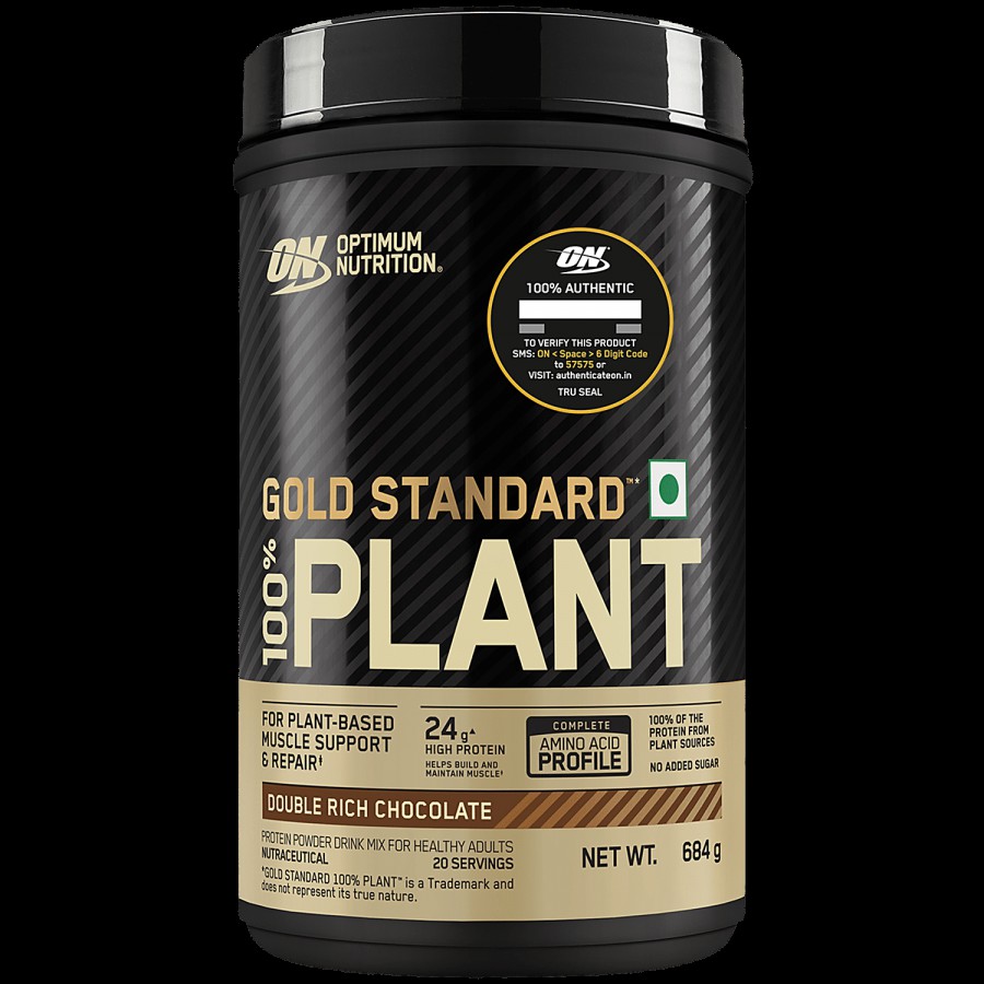 Optimum Nutrition Gold Standard 100% Plant-Based Protein Powder Drink Mix - Double Rich Chocolate