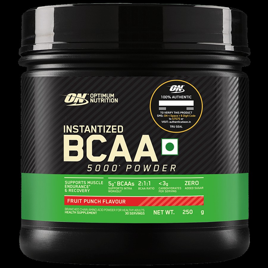 Optimum Nutrition Instantized BCAA 5000 Powder - Fruit Punch Flavour