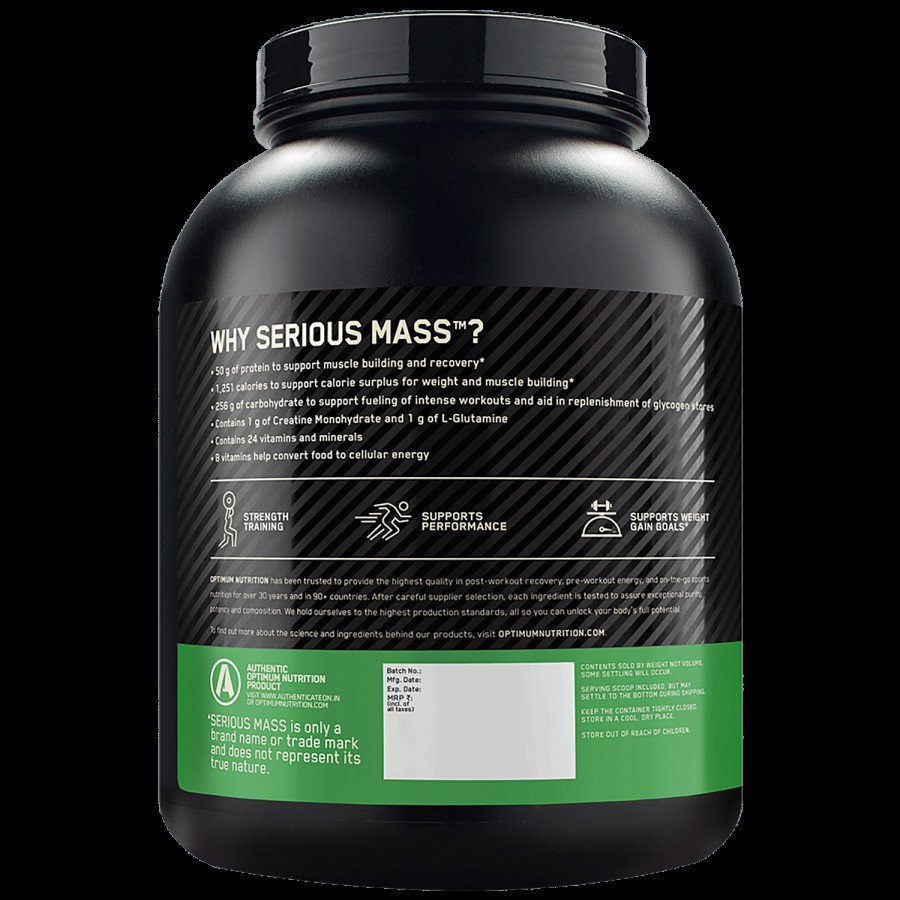 Optimum Nutrition Serious Mass Weight Gainer Powder - Vanilla