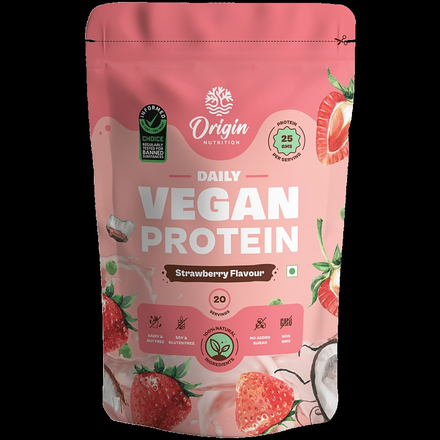 Origin Nutrition Vegan Protein Powder - Strawberry Flavour