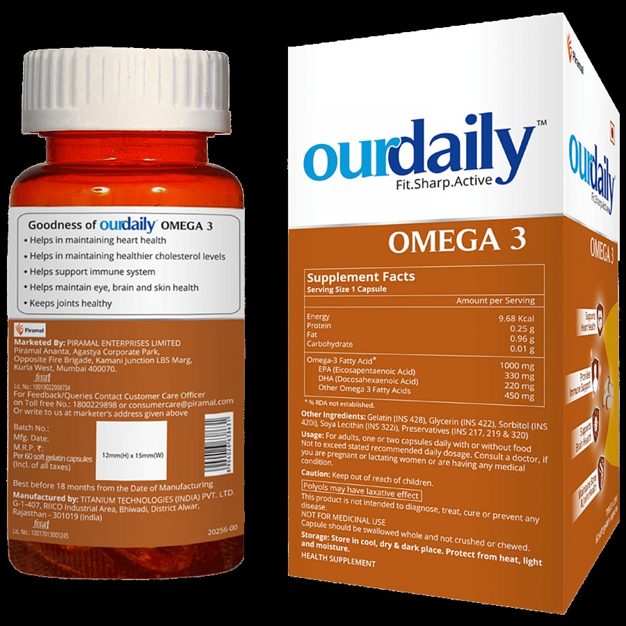 Ourdaily Omega 3 Capsule - Supports Brain & Heart Health