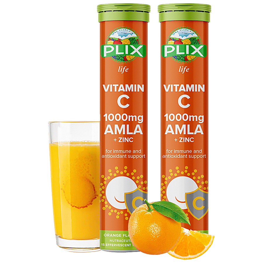 PLIX Life - Vitamin C 1000mg Amla + Zinc Effervescent Tablets