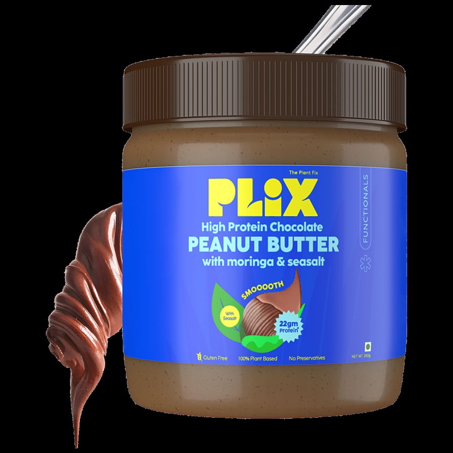 PLIX High Protein Chocolate Peanut Butter - With Moringa & Seasalt