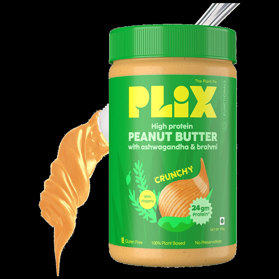 PLIX High Protein Peanut Butter - With Ashwagandha & Brahmi