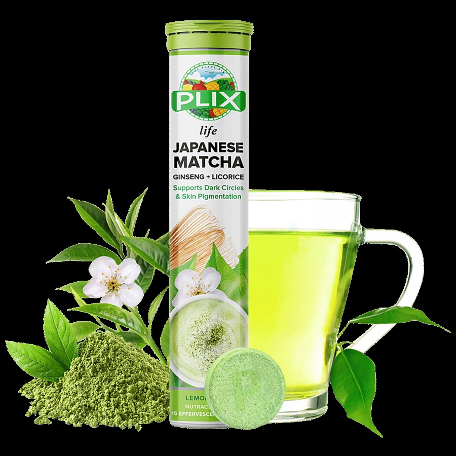 PLIX Life Japanese Matcha Effervescent Tablet - For UV Damaged Skin