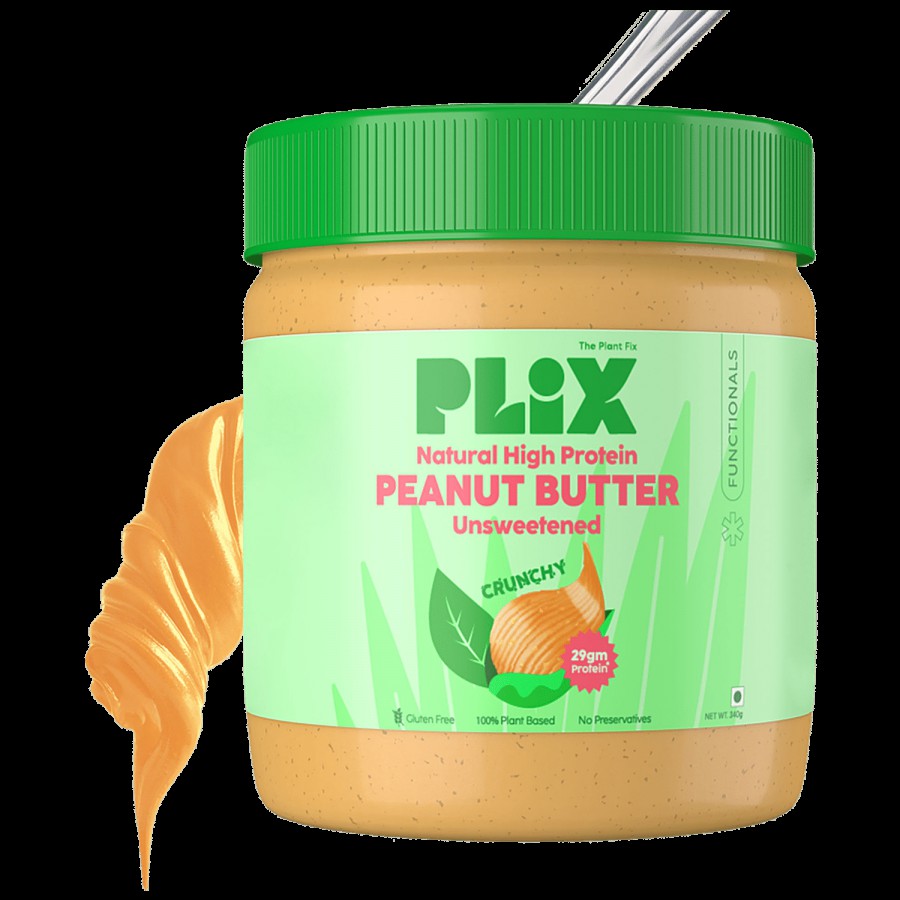 PLIX Natural High Protein Peanut Butter - Unsweetened