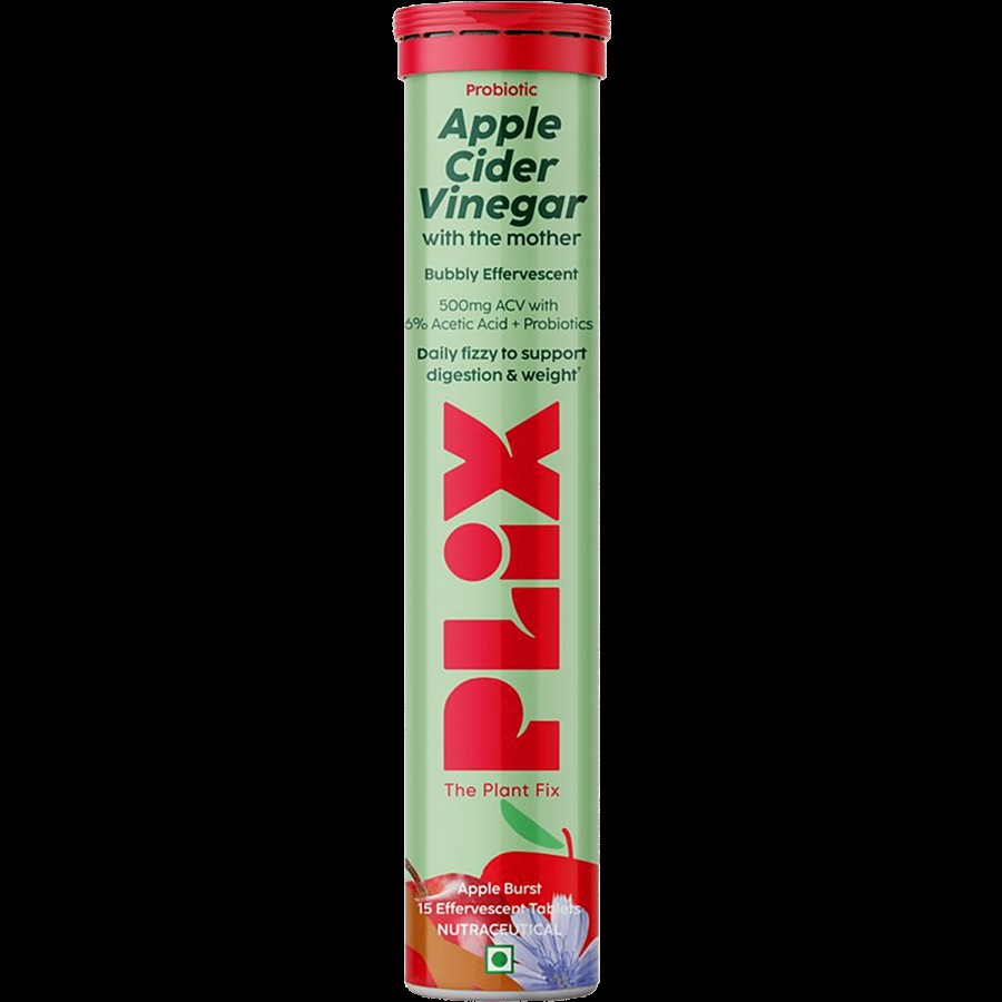 PLIX Probiotics + Apple Cider Vinegar Effervescent Tablets - Digestive Support