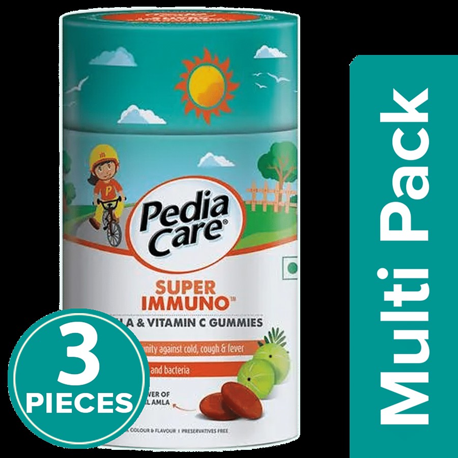 PediaCare Super Immuno Amla & Vitamin-C Immunity Booster Gummies For Kids