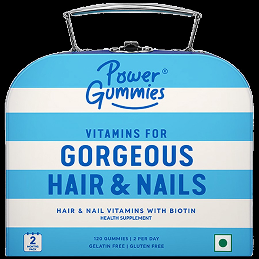 Power Gummies Vitamins For Gorgeous Hair & Nails - With Biotin