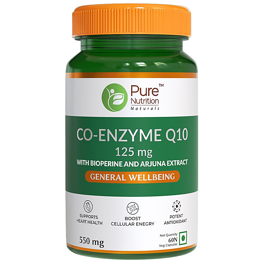 Pure Nutrition  Co-Enzyme Q10 (125 mg) For Cellular Growth and Energy