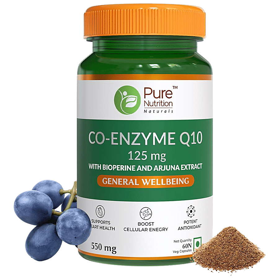 Pure Nutrition  Co-Enzyme Q10 (125 mg) For Cellular Growth and Energy