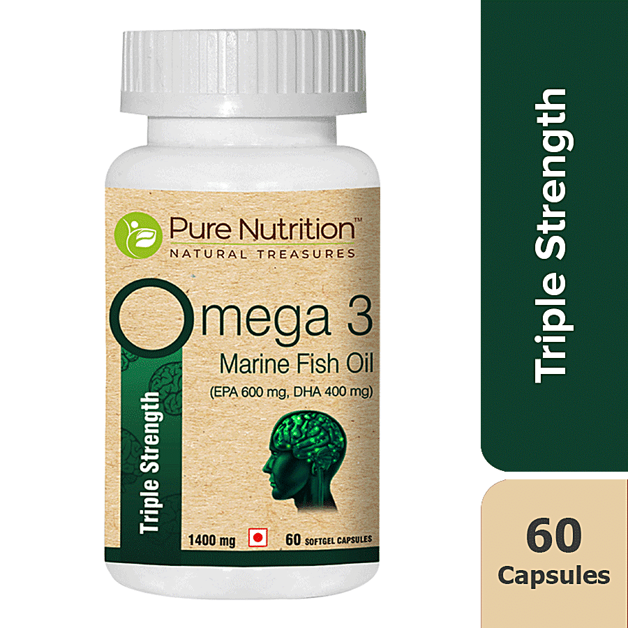 Pure Nutrition  Omega 3 Triple Strength Marine Fish Oil Capsules For Brain