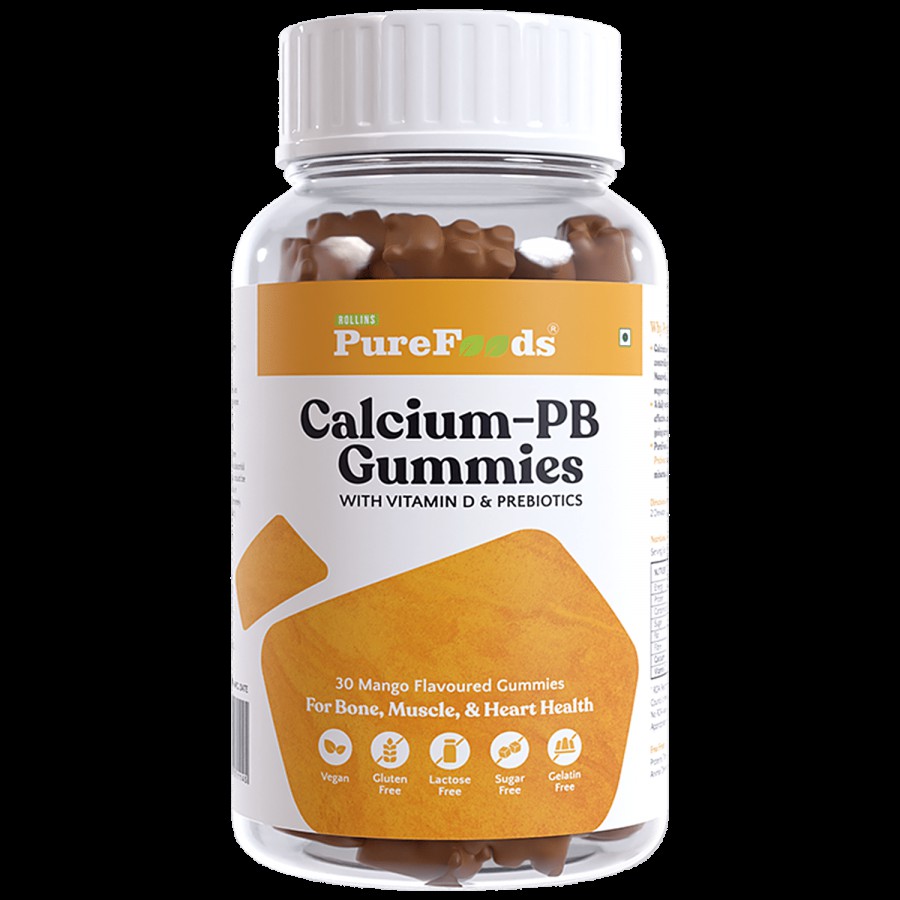 PureFoods Calcium-PB Gummies -With Vitamin D & Prebiotics