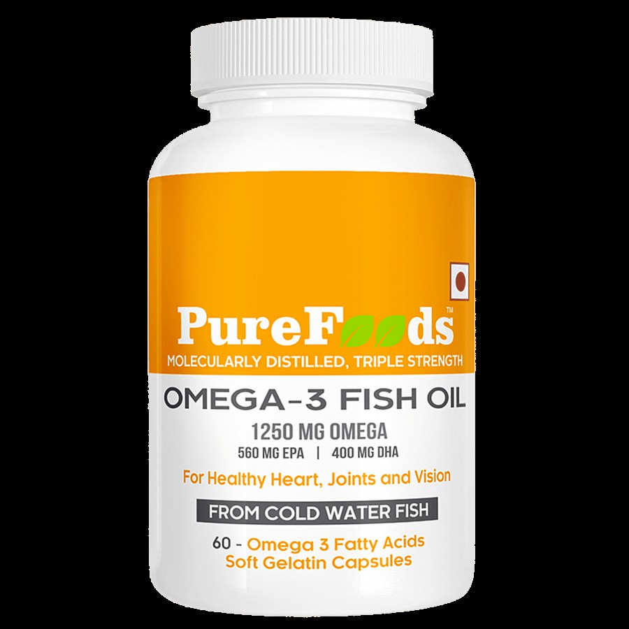 PureFoods Omega-3 Fish Oil 1250 mg Soft Gelatin Capsules