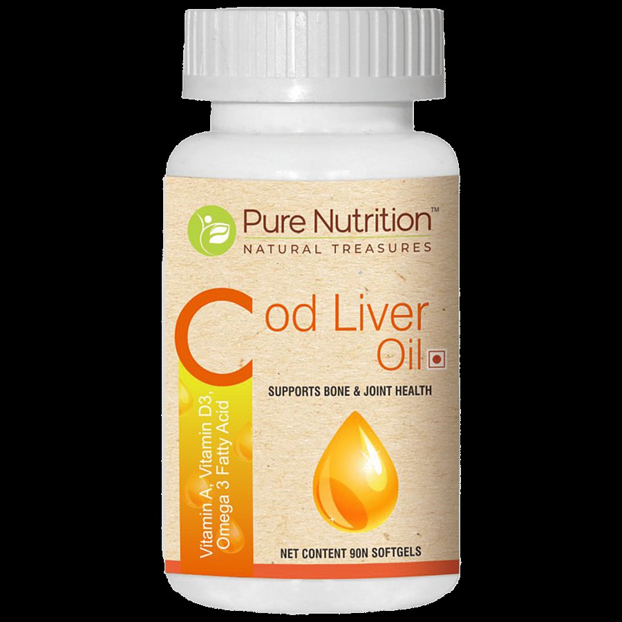 Pure Nutrition  Cod Liver Oil Softgels - Provides Vitamin D