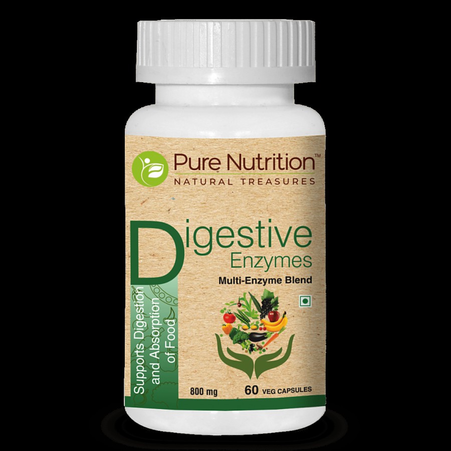 Pure Nutrition  Digestive Enzymes Capsule - Supports Digestion & Absorption Of Food