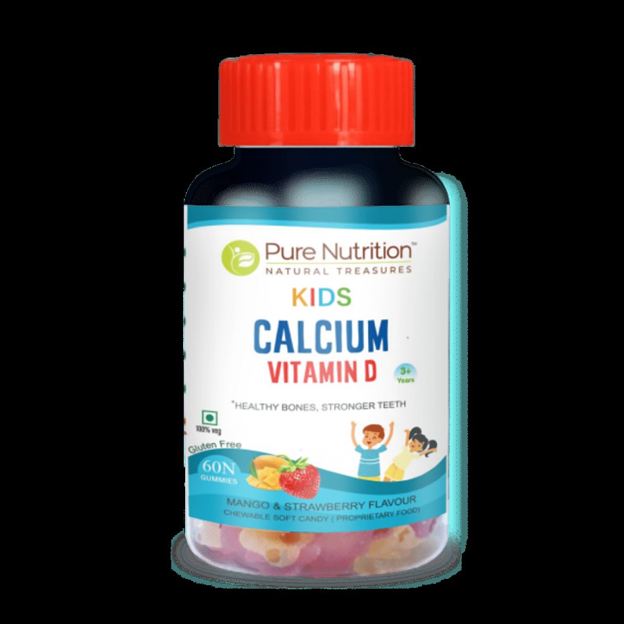 Pure Nutrition  Kids Calcium Vitamin D Gummies - For Strong Bones & Teeth