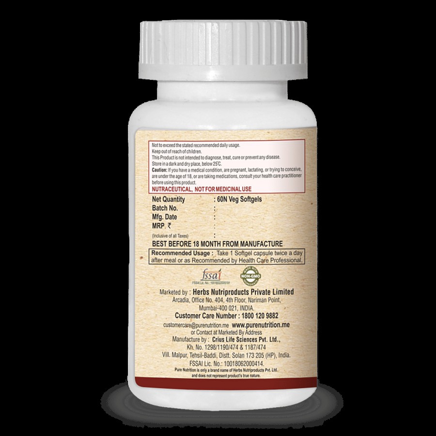 Pure Nutrition  Omega Unique 3-5-6-7-9 Capsule - Heart Brain & Immunity Support