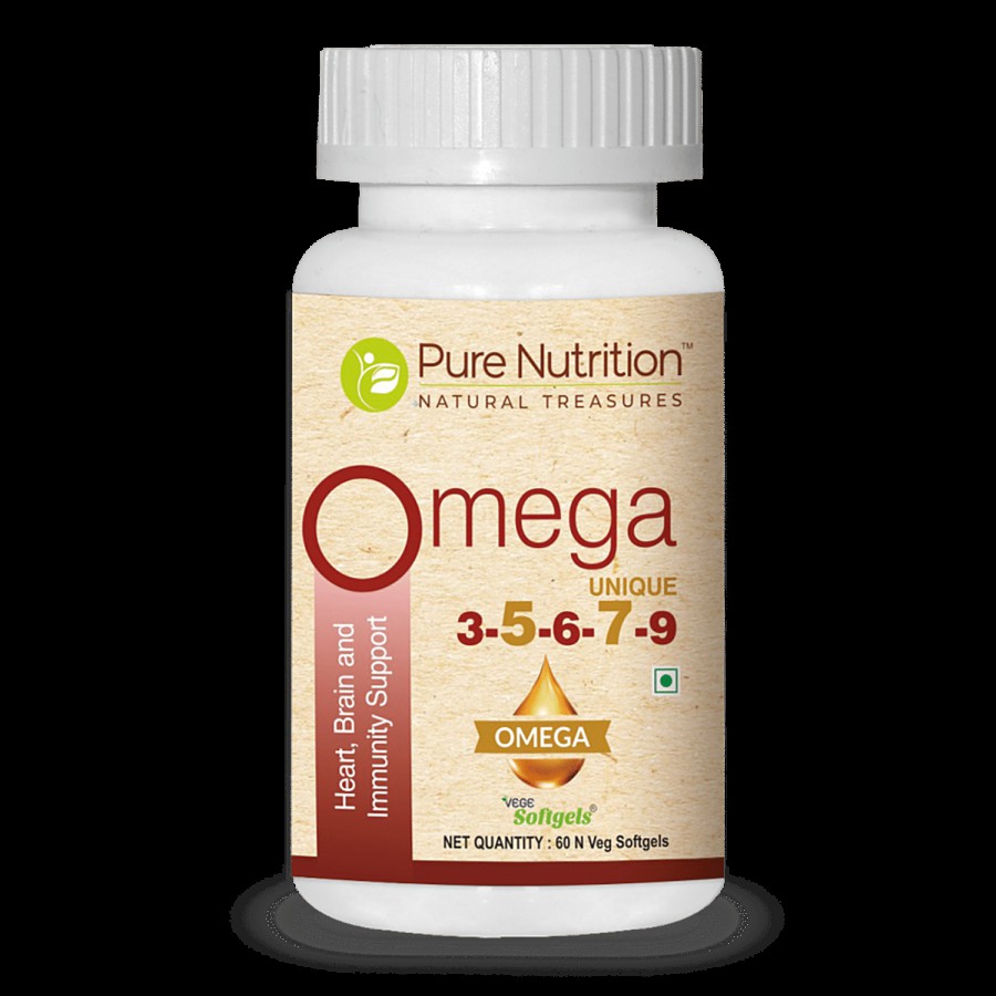 Pure Nutrition  Omega Unique 3-5-6-7-9 Capsule - Heart Brain & Immunity Support