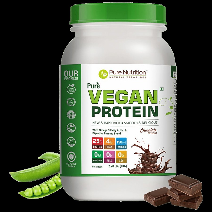 Pure Nutrition  Pure Nutrition Pure Vegan Protein Powder With Chocolate Flavour For Men And Women For Good Muscles