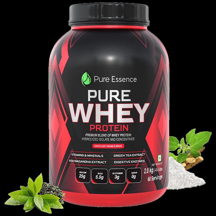 Pure Nutrition  Pure Whey Protein Powder For Muscle Mass & Bone strength - Chocolate Cream Flavour