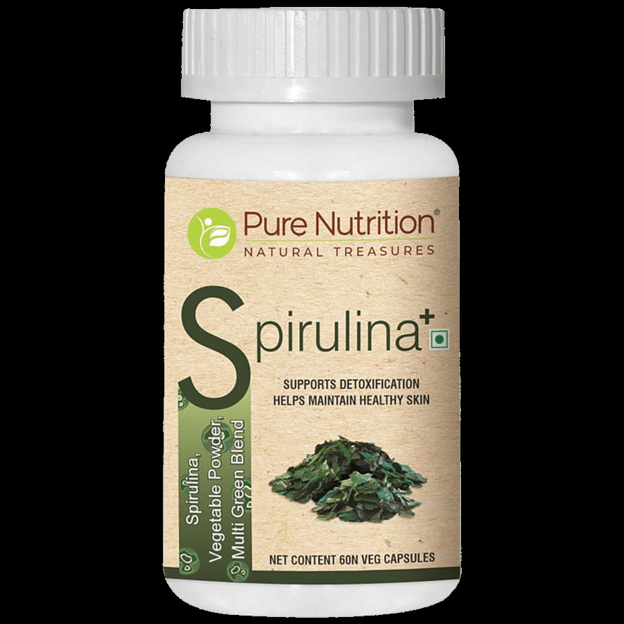 Pure Nutrition  Spirulina+ Vegetarian  Capsules - With Vegetable Powder