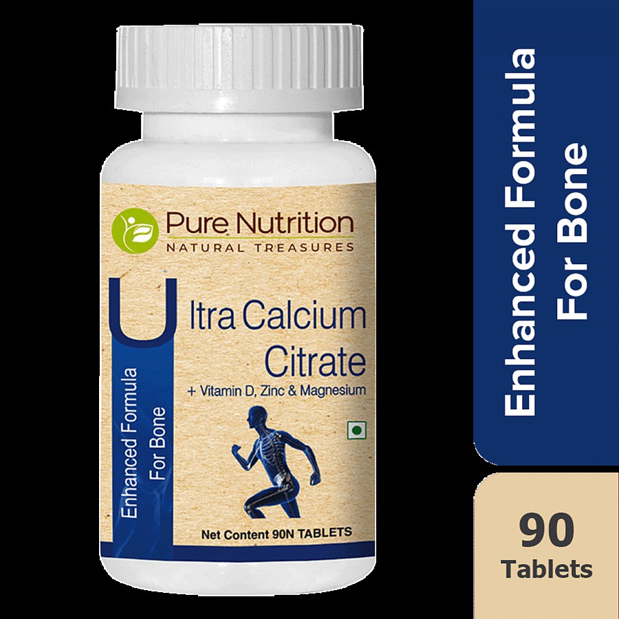 Pure Nutrition  Ultra Calcium Citrate - 1250 Mg With Vitamin D Zinc & Magnesium