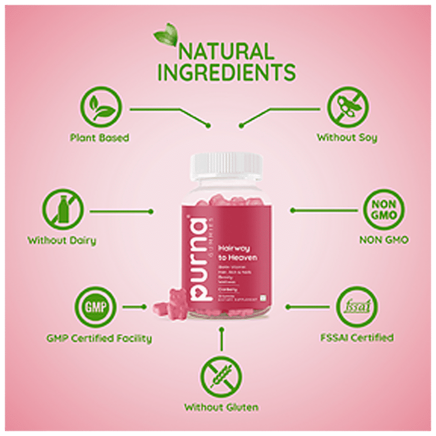 Purna Gummies Biotin Gummies - Cranberry