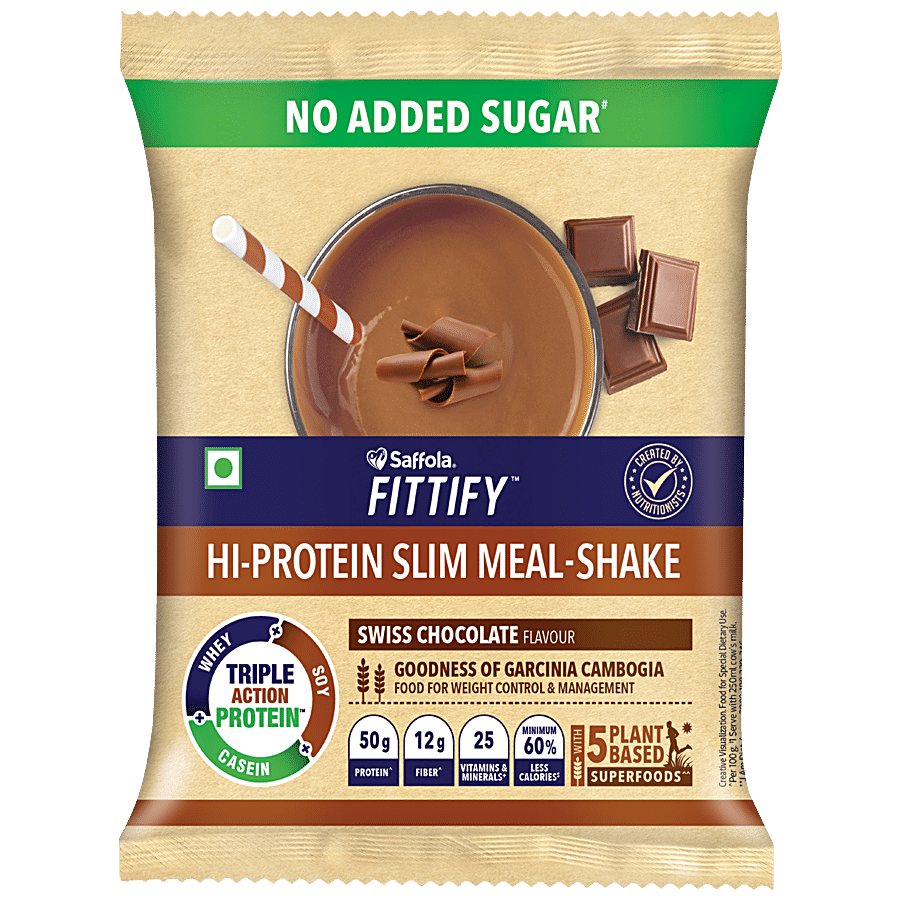 Saffola FITTIFY Hi-Protein Slim Meal Shake - No Added Sugar