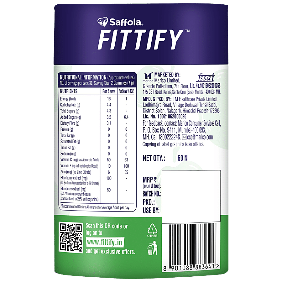 Saffola FITTIFY The Perfekt Gummies - For Daily Immunity