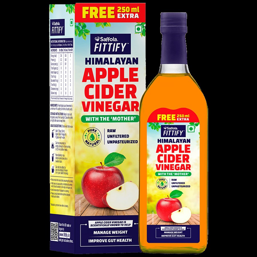 Saffola FITTIFY Himalayan Apple Cider Vinegar With The Mother - Raw