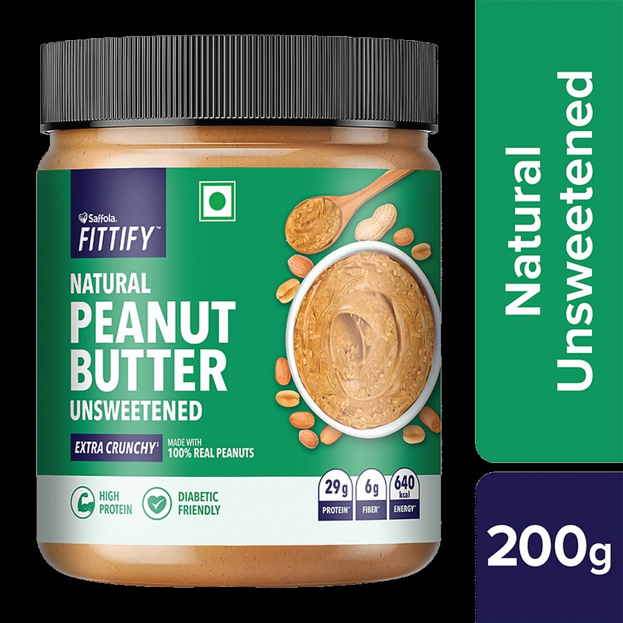 Saffola FITTIFY Natural Peanut Butter Unsweetened Extra Crunchy