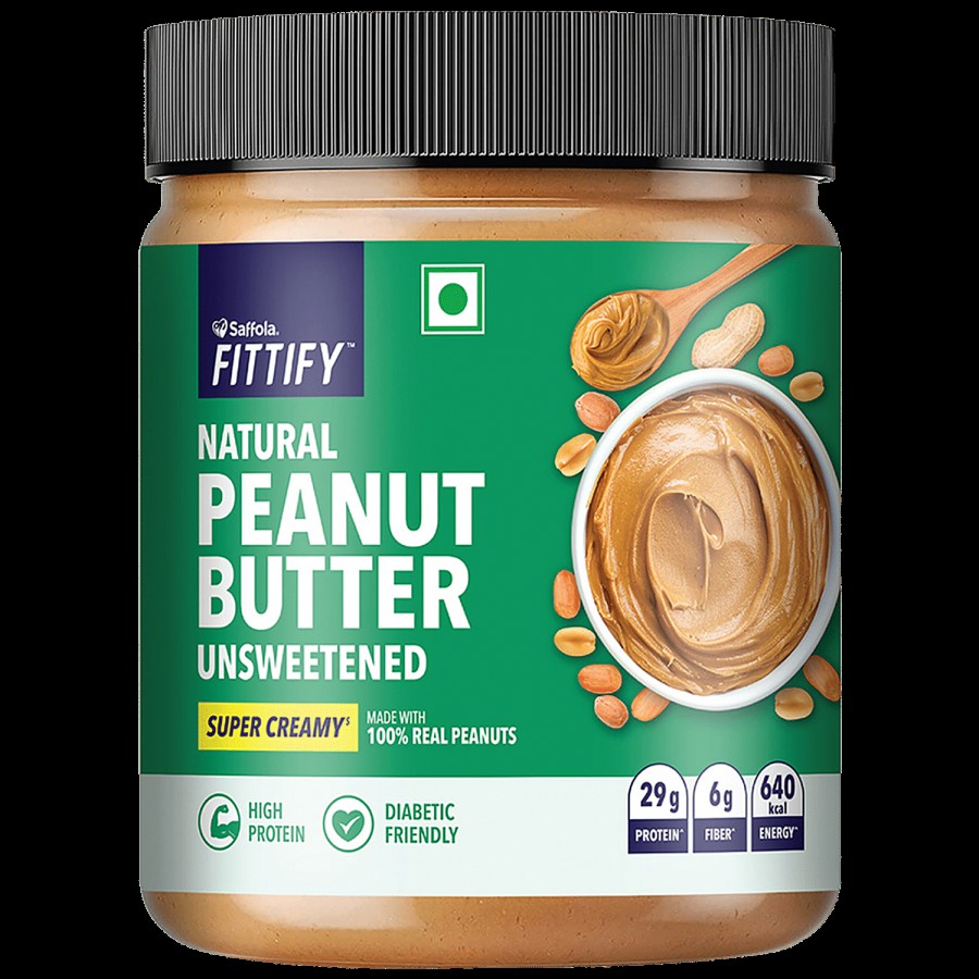 Saffola FITTIFY Natural Peanut Butter Unsweetened Super Creamy