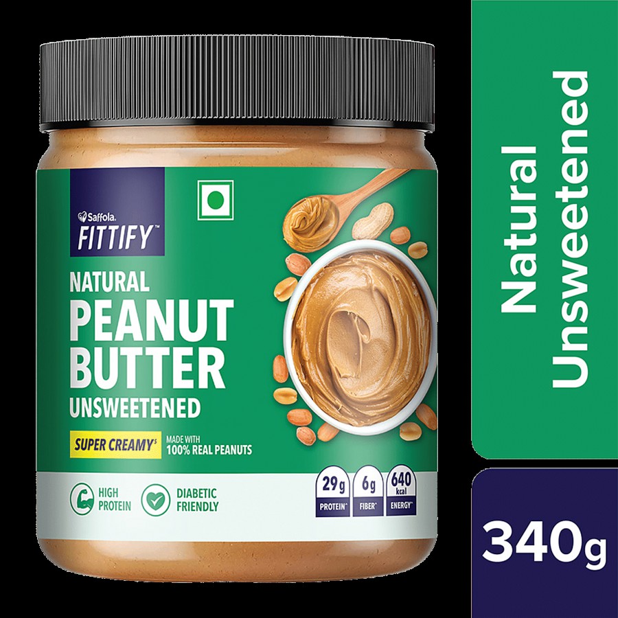 Saffola FITTIFY Natural Peanut Butter Unsweetened Super Creamy