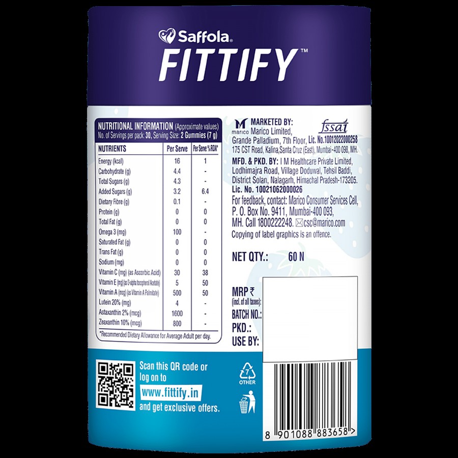 Saffola FITTIFY The Perfekt Gummies - For Eye Health