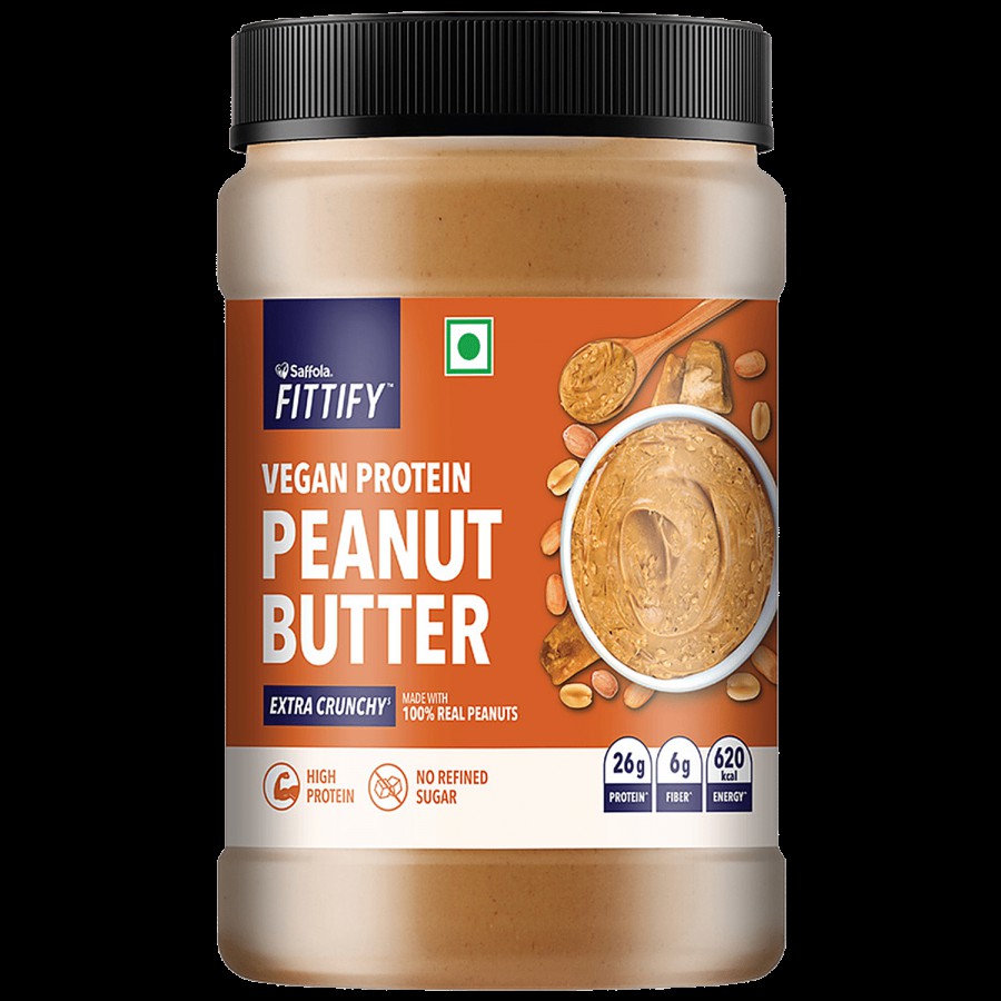 Saffola FITTIFY Vegan Protein Peanut Butter Extra Crunchy 925g