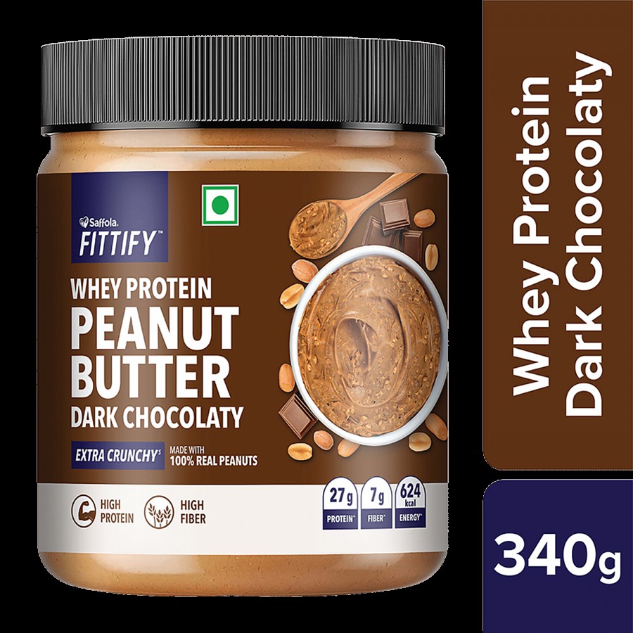 Saffola FITTIFY Whey Protein Peanut Butter Dark Chocolaty Extra Crunchy