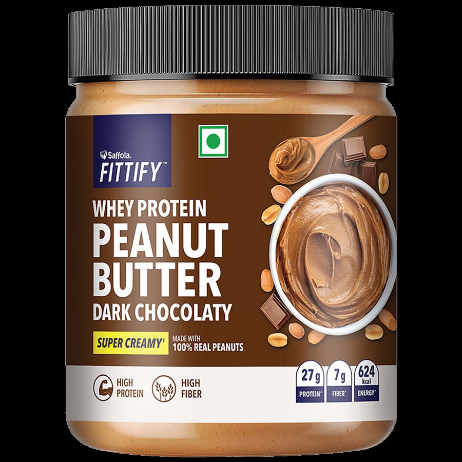 Saffola FITTIFY Whey Protein Peanut Butter Dark Chocolaty Super Creamy