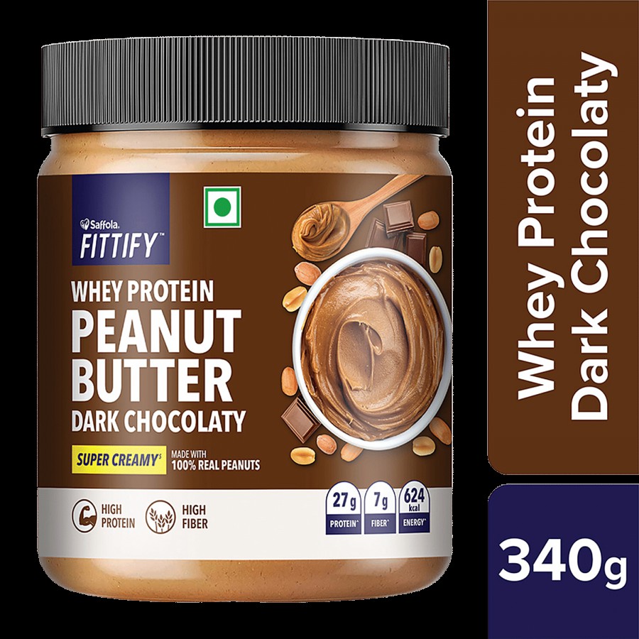 Saffola FITTIFY Whey Protein Peanut Butter Dark Chocolaty Super Creamy