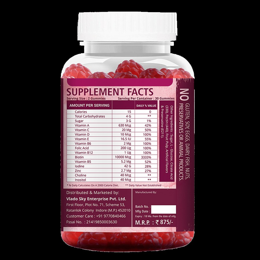 Simply Nutra Biotin Hair Vitamin Gummies - Helps In Growth