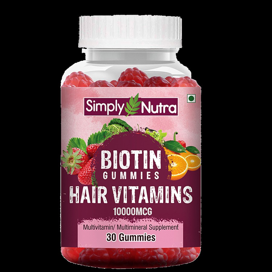 Simply Nutra Biotin Hair Vitamin Gummies - Helps In Growth