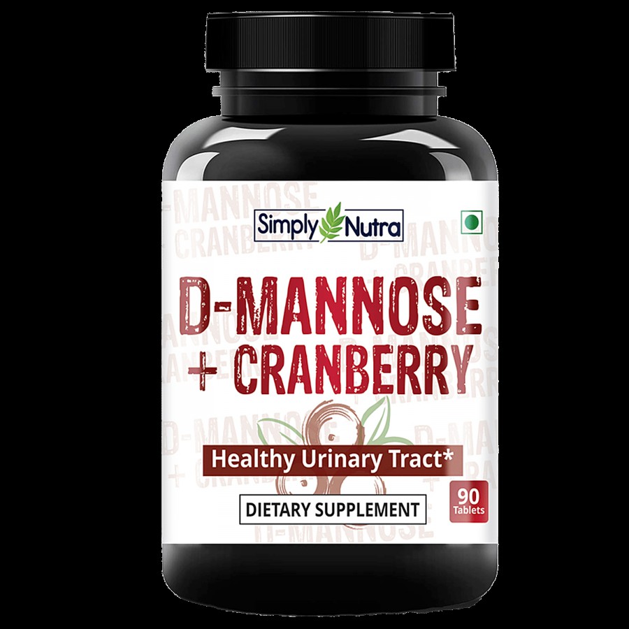 Simply Nutra D-Mannose & Cranberry Dietary Supplement Tablets - For Healthy Urinary Tract