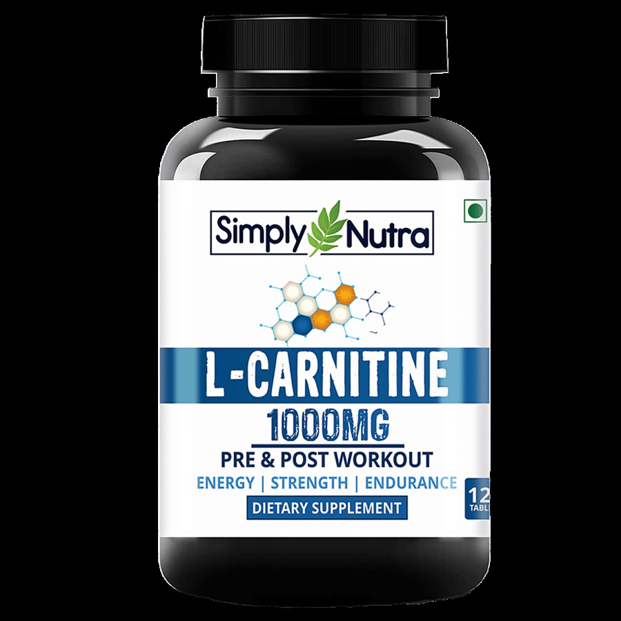 Simply Nutra L-Carnitine Dietary Supplement Tablets - For Energy