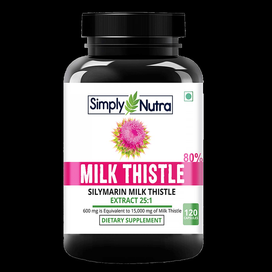 Simply Nutra Milk Thistle Dietary Supplement Capsules - Helps In Weight Management