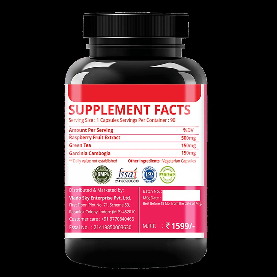 Simply Nutra Raspberry Ketones Capsules - For Healthy Weight Loss