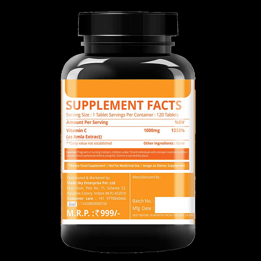 Simply Nutra Vitamin C Dietary Supplement Tablets - Strong Antioxidant