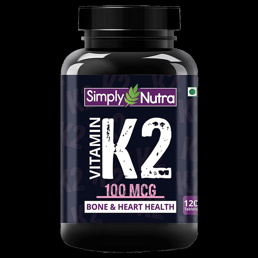 Simply Nutra Vitamin K2 100 Mcg Supplement Tablets - For Bone & Heart Health