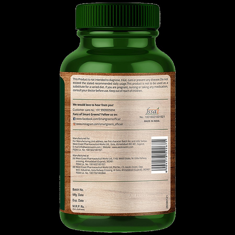 Smart Greens Plant Based Liver & Kidney Capsules - Boosts Immunity