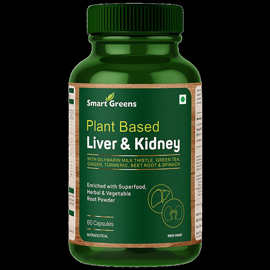 Smart Greens Plant Based Liver & Kidney Capsules - Boosts Immunity